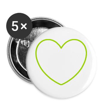 grünes Herz grün Geschenk Freundin  - Buttons groß 56 mm (5er Pack) - Weiß - Vorne