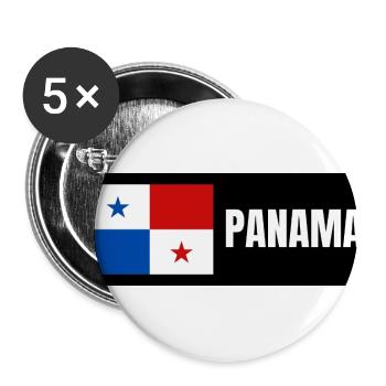 Panama Flag - Buttons large 2.2''/56 mm (5-pack) - white - Front