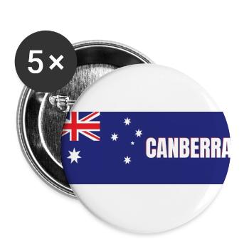 Canberra City in australischer Flagge - Buttons groß 56 mm (5er Pack) - Weiß - Vorne