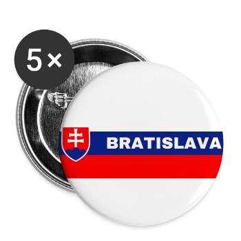 Stadt Bratislava in slowakischer Flagge - Buttons groß 56 mm (5er Pack) - Weiß - Vorne