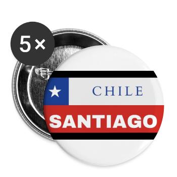 Santiago City in Chilean Flag - Buttons large 2.2''/56 mm (5-pack) - white - Front