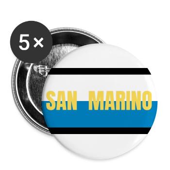 Couleurs du drapeau de Saint-Marin - Lot de 5 grands badges (56 mm) - blanc - Devant