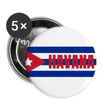 Havanna-Stadt unter kubanischer Flagge - Buttons groß 56 mm (5er Pack) - Weiß - Vorne
