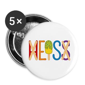Eis - heiß - H EIS S - Buttons groß 56 mm (5er Pack) - Weiß - Vorne