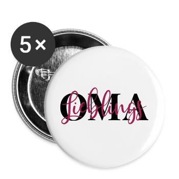 Lieblingsoma Oma - Buttons groß 56 mm (5er Pack) - Weiß - Vorne
