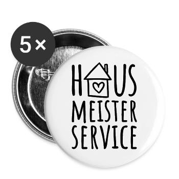 Hausmeisterservice - Hausmeister Service - Buttons groß 56 mm (5er Pack) - Weiß - Vorne