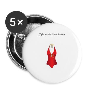 La piscine 1 - Lot de 5 grands badges (56 mm) - blanc - Devant