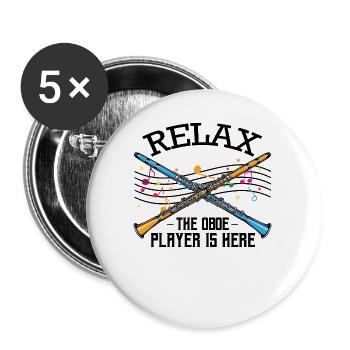 Oboe - Buttons groß 56 mm (5er Pack) - Weiß - Vorne