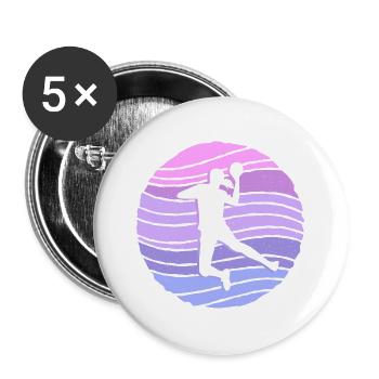 Handball Girl Handballer Kinder Handballspielerin - Buttons groß 56 mm (5er Pack) - Weiß - Vorne
