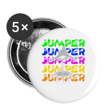 Trampolinspringen Trampolin Trampolin Trampolinspr - Buttons groß 56 mm (5er Pack) - Weiß - Vorne