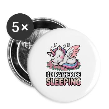 I'd Rather Be Sleeping - Buttons large 2.2''/56 mm (5-pack) - white - Front