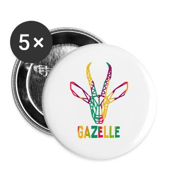 Grazile Gazelle Polygonzeichnung - Buttons groß 56 mm (5er Pack) - Weiß - Vorne