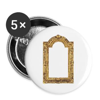 Goldener Bilderrahmen - Buttons groß 56 mm (5er Pack) - Weiß - Vorne