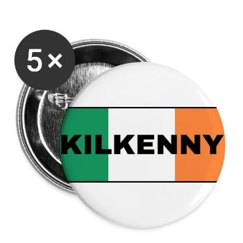 Kilkenny City in irischer Flagge - Buttons groß 56 mm (5er Pack) - Weiß - Vorne