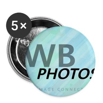 HELLBLAUES WBP-LOGO - Buttons groß 56 mm (5er Pack) - Weiß - Vorne