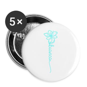 Bianca Name Liebesblume Linienkunst - Buttons groß 56 mm (5er Pack) - Weiß - Vorne