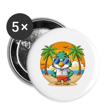 Lunettes de soleil Falcon Funny Cartoon Summer Beach - Lot de 5 grands badges (56 mm) - blanc - Devant