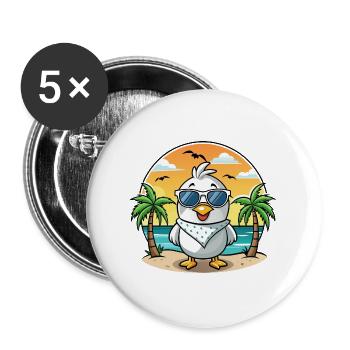 Albatross Funny Cartoon Summer Beach Sunglasses - Buttons large 2.2''/56 mm (5-pack) - white - Front
