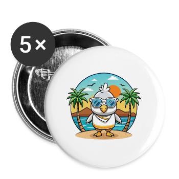 Albatross Funny Cartoon Summer Beach Sunglasses - Buttons large 2.2''/56 mm (5-pack) - white - Front