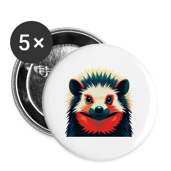 hérisson dessin animé personnage animal de compagnie coloré - Lot de 5 grands badges (56 mm) - blanc - Devant