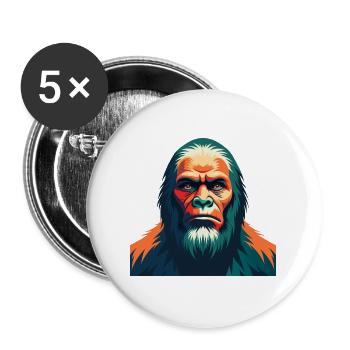 Big Foot Cartoon Figur Buntes Haustier Tier - Buttons groß 56 mm (5er Pack) - Weiß - Vorne