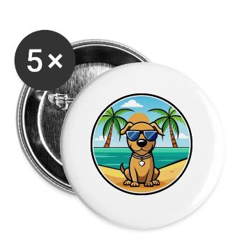 Serbischer Windhund Rasse Cartoon Sonnenbrille Strand - Buttons groß 56 mm (5er Pack) - Weiß - Vorne