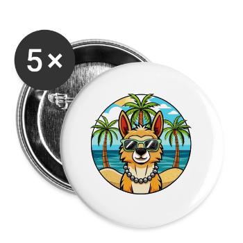 Peruanische Inka Orchidee Hunderasse Cartoon Sonnenbrille - Buttons groß 56 mm (5er Pack) - Weiß - Vorne