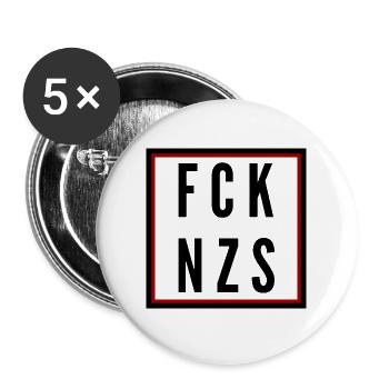 Fuck Naz*s - Buttons large 2.2''/56 mm (5-pack) - white - Front