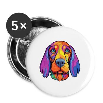 Bruno Jura Hund Rasse Cartoon Kawaii Illustra - Buttons groß 56 mm (5er Pack) - Weiß - Vorne