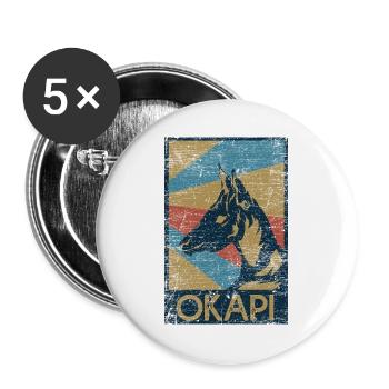 Sanftmütiges Okapi Regenwaldbewohner - Buttons groß 56 mm (5er Pack) - Weiß - Vorne