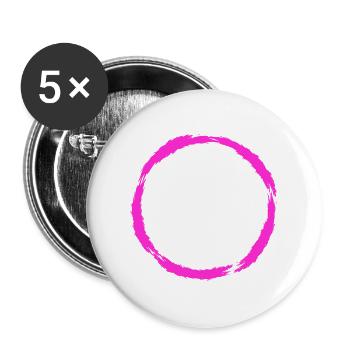 Kreis Symbol Kreisform Neue Variante - Buttons groß 56 mm (5er Pack) - Weiß - Vorne
