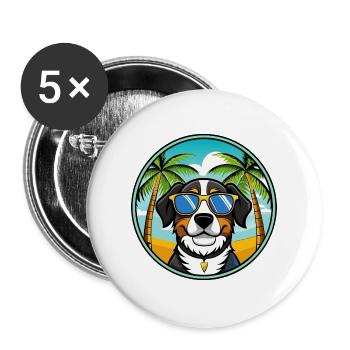 Entlebucher Sennenhund Rasse Cartoon Sonnenbrille - Buttons groß 56 mm (5er Pack) - Weiß - Vorne
