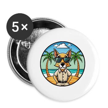 Lunettes de soleil Braque Saint Germain Dog Breed Cartoon - Lot de 5 grands badges (56 mm) - blanc - Devant
