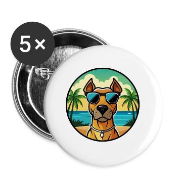 Rhodesian Ridgeback Hunderasse Cartoon Sonnenbrille - Buttons groß 56 mm (5er Pack) - Weiß - Vorne