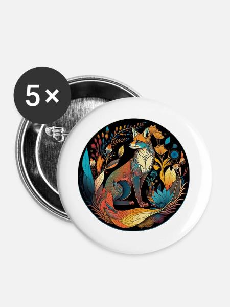 Mandala nature magic - Buttons groß 56 mm (5er Pack) - Weiß