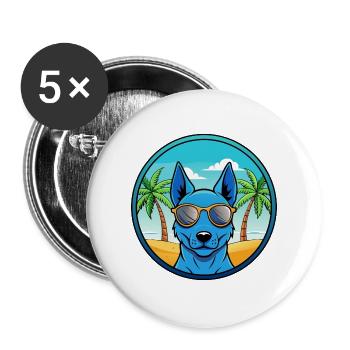 Blue Thai Ridgeback Dog Breed Cartoon Sunglasses - Buttons large 2.2''/56 mm (5-pack) - white - Front