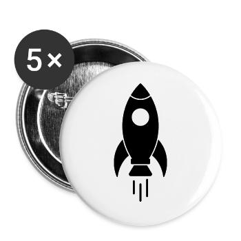 Space rocket - Buttons large 2.2''/56 mm (5-pack) - white - Front
