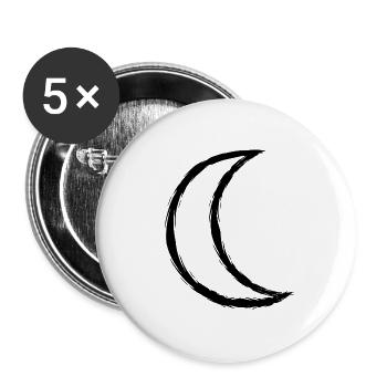Keltisches Symbol Mond - Buttons groß 56 mm (5er Pack) - Weiß - Vorne