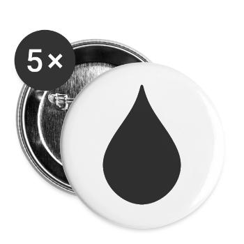 Drop Shape Logo Symbol - Buttons large 2.2''/56 mm (5-pack) - white - Front