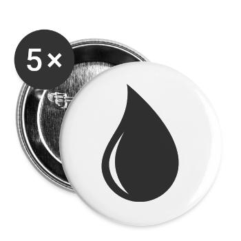 Drop Shape Logo Symbol - Buttons large 2.2''/56 mm (5-pack) - white - Front