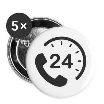 24/7 h Service - Buttons groß 56 mm (5er Pack) - Weiß - Vorne
