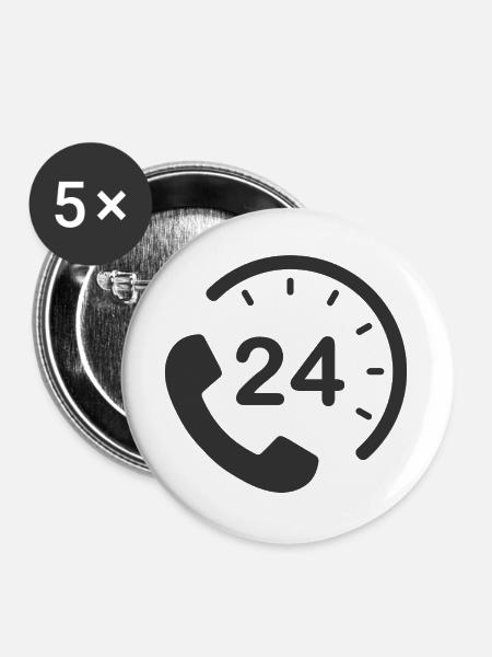 24/7 h Service - Buttons groß 56 mm (5er Pack) - Weiß