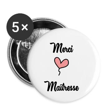 GELIEBTE. VIELEN DANK. DANKE, HERRIN - Buttons groß 56 mm (5er Pack) - Weiß - Vorne