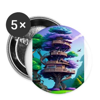 Treehouse Purple - Buttons groß 56 mm (5er Pack) - Weiß - Vorne
