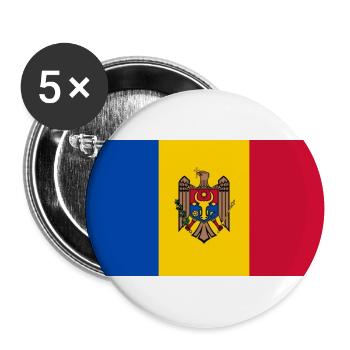 Republik Moldau - Buttons groß 56 mm (5er Pack) - Weiß - Vorne
