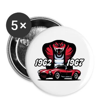 Die rote Schlange - Buttons groß 56 mm (5er Pack) - Weiß - Vorne