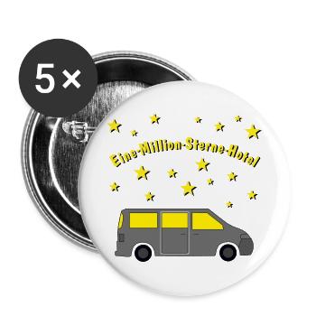 eine million sterne hotel campingbus - Buttons groß 56 mm (5er Pack) - Weiß - Vorne
