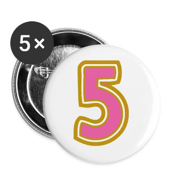 5. 5 YEARS. 5th ANNIVERSARY. 5 YEAR ANNIVERSARY - Buttons large 2.2''/56 mm (5-pack) - white - Front