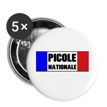 Picole Nationale - Lot de 5 grands badges (56 mm) - blanc - Devant
