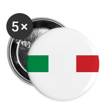 Italien-Banner - Buttons groß 56 mm (5er Pack) - Weiß - Vorne